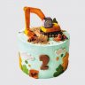 Шоколадный торт на День Рождения мальчику экскаватор с ягодами №110448