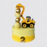 Торт экскаватор на 2 года мальчику с шарами из мастики №110452