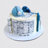 Торт для архитектора со строительными эскизами №110499
