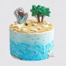 Торт на День Рождения сына с пальмами №110521