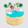 Двухъярусный торт с пальмами на годовщину 50 лет с пожеланием №110526