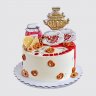 Классический торт самовар с ягодами №110588