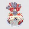 Торт с Днем Рождения старая клюшка с цветами №110609