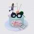 Торт старой клюшке на День Рождения 35 лет с очками из мастики №110610