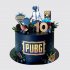 Черный торт Pubg с ягодами на годовщину 10 лет №110671