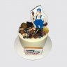 Торт на День Рождения сантехнику в виде водопровода №110709