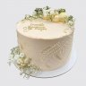 Белый торт с цветами спасибо за жизнь №110748
