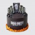 Черный торт с ягодами в виде компьютерной игры Call of Duty №110772