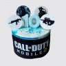 Черный торт с пистолетом и гранатой Call of Duty №110780