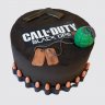 Черный торт с фотопечатью Call of Duty для мальчика №110782
