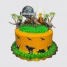 Двухъярусный торт с яйцом динозавра в стиле Мира юрского периода №110905