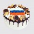 Торт с шоколадной глазурью флаг России №110950