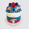 Торт в форме флага России с ягодами №110957