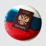 Торт флаг России на 9 мая с цветами №110959