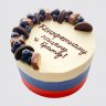 Торт флаг России на 23 февраля со звездами из мастики №110962