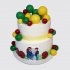 Двухъярусный торт с шарами из мастики для мамы и сына №110977