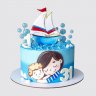 Прямоугольный торт маме и сыну со сладостями №110985