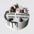 Торт для двоих папе и маме на День Рождения с цветами и шарами из мастики №110991
