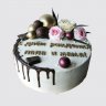 Торт с шоколадной глазурью с ягодами папе и маме на День Рождения №110992
