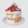 Торт на 20 летие свадьбы папе и маме с ягодами и шоколадом №110995