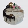 Белый торт с черникой на День Рождения любимым папе и маме №111003
