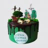 Квадратный торт Крестному на День Рождения с фотопечатью №111052