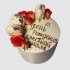 Классический торт на ДР Крестной маме с макарунами и розами №111077