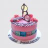 Нежный торт с очками и розой №111121