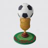 Торт в виде футбольного мяча с кубками из пряника №111247