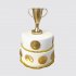 Двухъярусный торт с золотыми медалями и кубком №111258