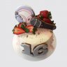 Торт микрофон на День Рождения 10 лет с ягодами №111313