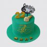 Классический торт с нотами и золотым микрофоном №111319