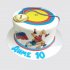 Белый торт в стиле борьба с золотой медалью на 10 лет мальчику №111340