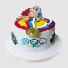 Торт на юбилей мальчику 10 лет в стиле борьба с медалями №111344