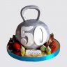 Торт на День Рождения папе 80 лет в форме гири №111356