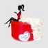 Красный торт девочке на 13 лет с сидящей девушкой в платье №111390