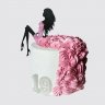 Детский торт с сидящей феей для девочки на 9 лет с цветами №111396