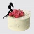 Торт с сидящей девушкой в платье из роз на годовщину 35 лет №111398