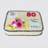 Нежный торт с цветами из мастики на 70 лет любимой бабушке №111422