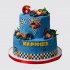 Двухъярусный торт гонки с ягодами на 6 лет №111476