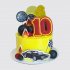 Торт с шарами на 10 лет с гоночной машиной №111482