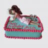 Праздничный торт с цветами кукла с унитазом №111513