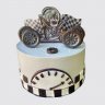 Торт с колесами из мастики картинг для девочки на 9 лет №111536