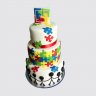 Классический торт с разноцветными пазлами №111550