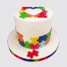 Классический торт с разноцветными пазлами №111550