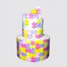 Торт в форме разноцветного пазла №111554