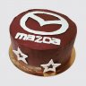 Красный торт на День Рождения 33 года Мазда с шарами из мастики №111588