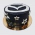 Черный торт со звездами из мастики Мазда №111598