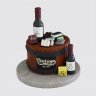 Торт в форме винной бочки с виноградом №111645