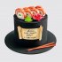 Черный торт для мужчины суши и роллы с надписью №111686